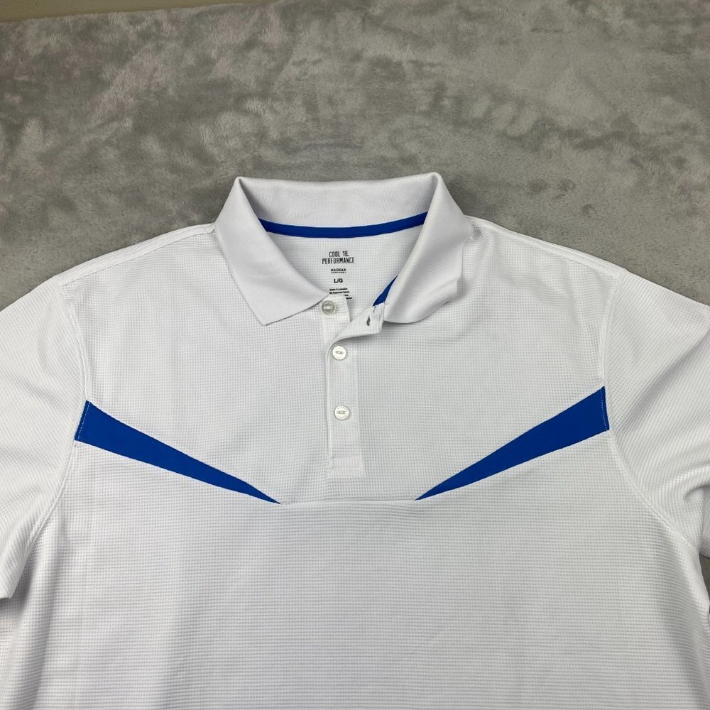 Haggar Cool 18 Performance Short Sleeve Polo Shirt Men's Size Large - Picture 2 of 8